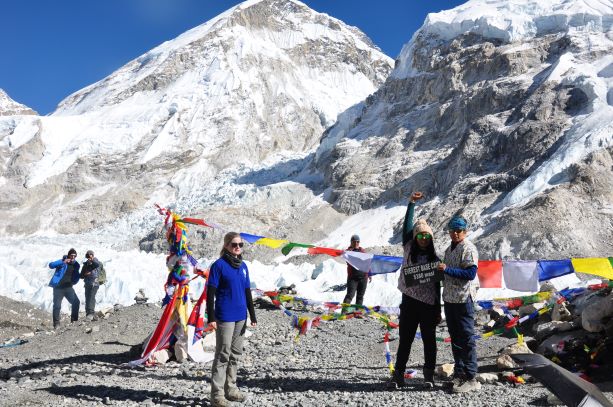  scenic view of Everest Base Camp, on the background of Mt. Everest