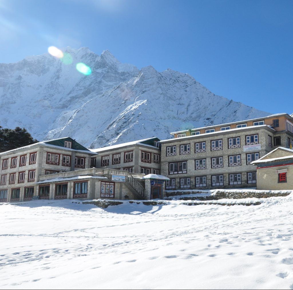  Hotel at Tengboche during winter snow fall