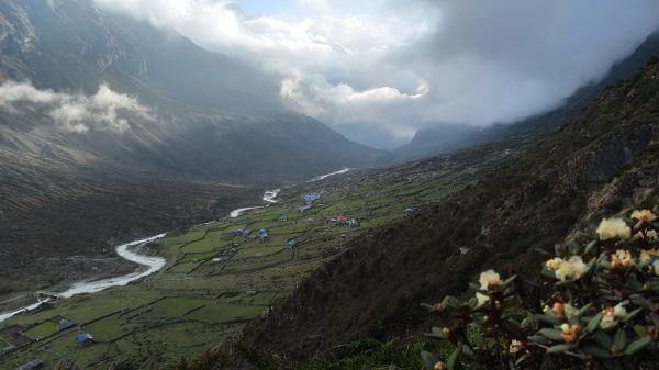 "Panoramic view of the pristine Rolwaling Valley."